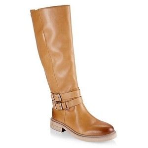🌿 Sam Edelman Womens Freda Mustard Leather Round Toe Riding Boots Size 5.5 M
